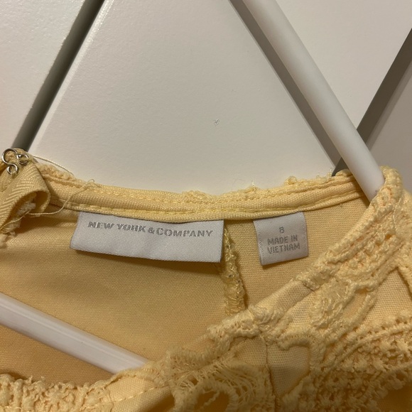 New York & Company Yellow Lace Midi Dress - Picture 3 of 3